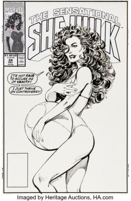 John Byrne The Sensational She-Hulk #34 Cover Original Art (Marvel, 1991). | Heritage
