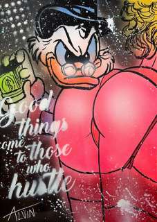 Alvin Silvrants | Scrooge Mc Duck Dagobert Hustle for Good things - Original painting in colour by Alvin Silvrants (2023) | Catawiki
