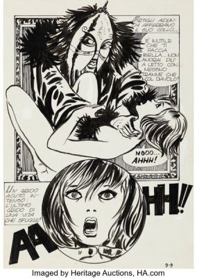 Milo Manara Genius #9 Half Splash Page 9 Original Art (Furio Viano Editoré, 1969). | Heritage