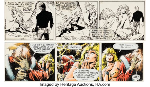 Enrique Badia Romero Axa Daily Comic Strips Original Art Group of 2 (London Times Mirror, c. 1980). (Total: 2 Original Art)