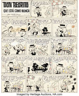 Francisco Ibanez Tio Vivo #242 Don Pedrito Complete 1-Page Story Original Art (Editorial Bruguera, 1965). (Total: 2 Original Art)