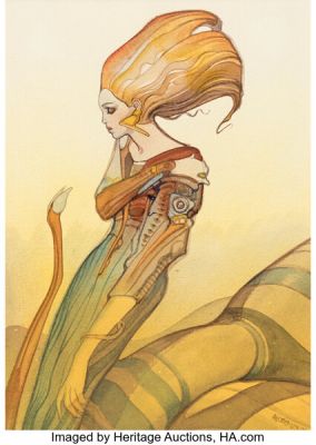 Jean Giraud (Moebius) The Snake Woman Illustration Original Art (1994). | Heritage