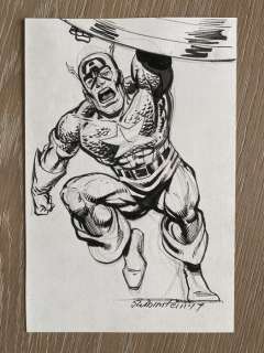 Rubinstein, Joe | Captain America - dessin original à l’encre par Joe Rubinstein - Page volante - Exemplaire unique - (2017) | Catawiki