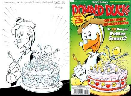 Arild Midthun | Gyro Gearloose D 28342 - 70 year anniversary inked cover by Arild Midthun | Catawiki