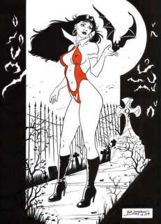 Elisabetta Barletta | Vampirella - E. Barletta - illustrazione originale - Page volante - Exemplaire unique (2023) | Catawiki