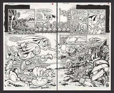 SONIC THE HEDGEHOG Issue #133 Double Page Spread