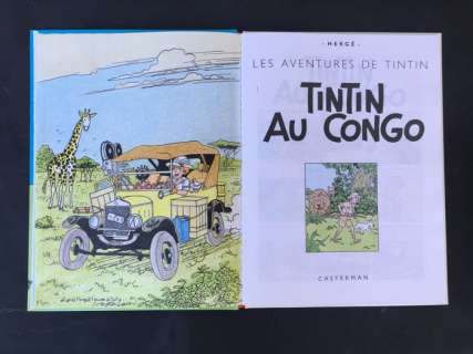 Wasterlain - 1 Colour pencil drawing - Hommage à Hergé - Dessin de Wasterlain dans Tintin au Congo (C3bis) | Catawiki