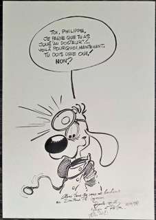 Roba, Jean - 1 Original dedicaced drawing - Boule & Bill - Bill docteur - 1987 | Catawiki