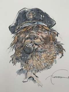Hermann - 1 Original colour drawing - Bernard Prince - Barney Jordan | Catawiki