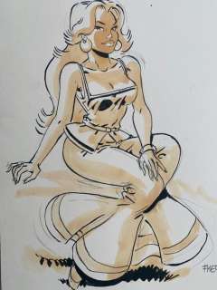 Meynet, Félix - 1 Original colour drawing - Hommage à Uderzo - Falbala | Catawiki