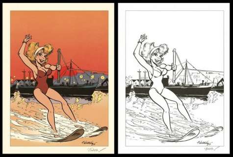 Walthéry, François - 2 Offset Print - Hommage à Tillieux - 2009 | Catawiki