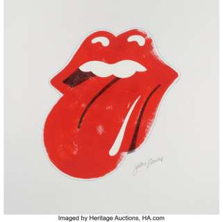 John Pasche (British, b. 1945). Rolling Stones Logo. Gouache and pencil on paper. 31-1/2 x 31-1/2 inches (80.0 x 80.0 cm... | Heritage
