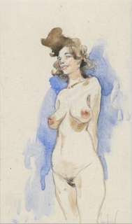 Régis Loisel (Né En 1951) | Crayon et aquarelle pour ce beau nu en couleur. | Huberty Breyne