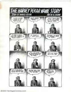 Robert Crumb - Original Art for American Splendor #1, Complete 4-page story, "The Harvey Pekar Name Story" - | Heritage