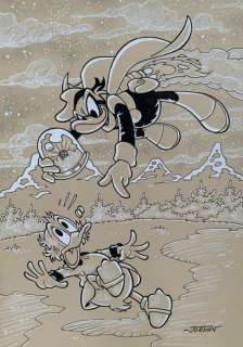 Julian Jordan - 1 Croquis en couleur - Donald Duck Avenger - "My Number One!" | Catawiki