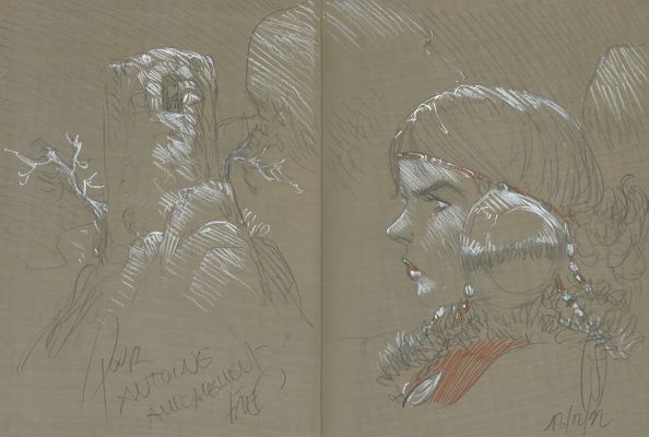 Vignaux - Lot 314 - Les Mondes de Thorgal, La dague du temps, Intégrale en tirage de luxe limité à 250 ex., bien complet de tous ses éléments dont la plaque plexiglas, agrémenté d’une dédicace. Etat neuf.