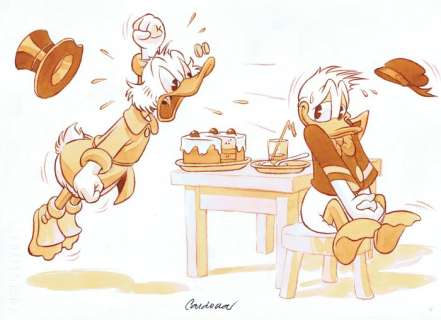Cardona - 1 Watercolour - Donald Duck - Es mi pastel | Catawiki