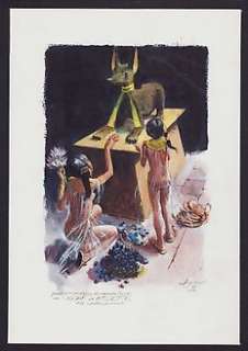 Follet, René - 1 Original colour drawing - René Follet illustre l’Histoire - Egyptiennes offrant des fleurs et des fruits à Anubis - 1999 | Catawiki