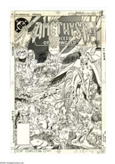 George Perez and Ernie Colon - Amethyst, Princess of Gemworld #10 Cover Original Art (DC, 1984). This expansive -