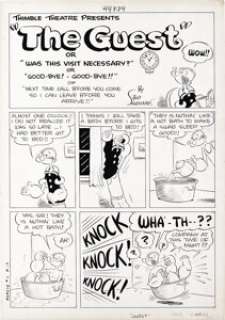 Bud Sagendorf - Popeye #11, Complete 8-page Story "The Guest"Original Art (Dell, 1950). Popeye‘s late -