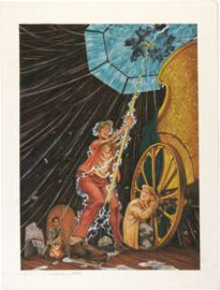 Michael Dubisch - "Dues West" Illustration Original Art (1995). Three burglars stumble on a warehouse -