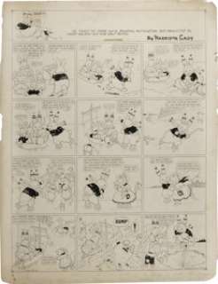 Harrison Cady - Peter Rabbit Sunday Comic Strip Original Art, dated 2-13-21 (NY Tribune, 1921).  Chaos breaks -