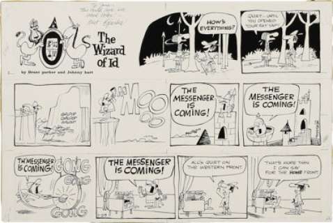 Brant Parker - Wizard of Id Sunday Comic Strip Original Art, dated 1-29-67 (Field Enterprises, 1967).  Brant -