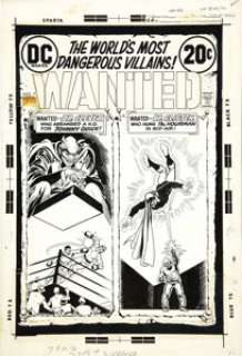 Nick Cardy - Wanted: The World‘s Most Dangerous Villains #7 Johnny Quick and Hourman Cover Original Art -