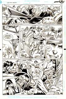 Grant Miehm, Rick Burchett - Justice Society of America #7 P 16 (Black Canary, Flash, Hawkmam Action!) 1991