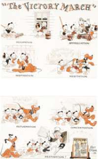 Hank Porter The Victory March Huey, Dewey, and Louie Illustration Original Art (Good Housekeeping, 1942). -