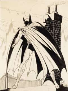 Bob Kane - Large Vintage Batman Specialty Illustration Original Art (dated 1941). Frankly, this may be the -
