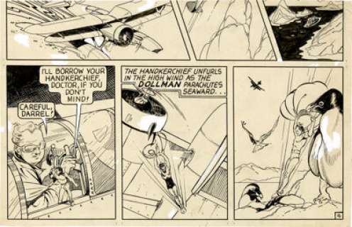 Lou Fine Feature Comics #35 Doll Man Half-Page 4 Original Art (Quality, 1940). Lou Fine set a new standard -