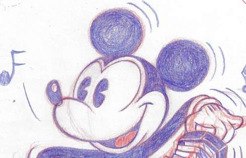 Millet - 1 Watercolour - Mickey Mouse - Vintage Style | Catawiki