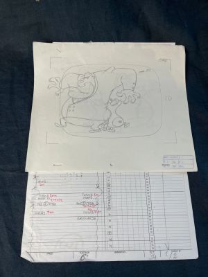 Oggy et les Cafards - Ensemble de 4 dessins originaux posé clé à la… | misc / divers