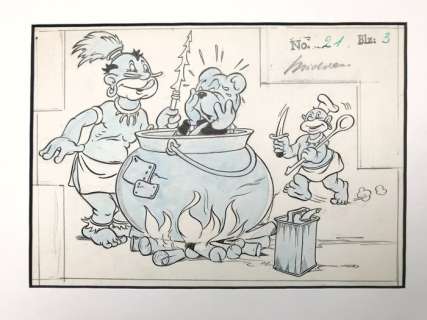 Marten Toonder Studio’s - 1 Original drawing - Bommel en Tom Poes - De Ballonvaart - (jaren 1940) | Catawiki