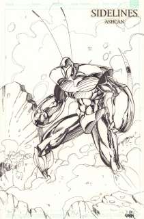 Dan Norton - Sidelines Ashcan Independent Title Pin-Up - Bug Robot - a - 1993 Signed