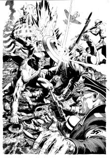 Tom Yeates John Totleben - Universe X: Cap #1 Splashâ (Sold Live on ‘Dueling Dealers of Comic Art‘ Episode #101 Podcast on 1-4-2023 Watch It Here!