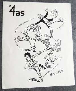 Craenhals, François | Original illustration in Indian Ink + commission drawing  - De 4 Helden | Catawiki