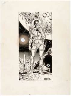 WALLY WOOD SPACEMAN WITH ALIEN ORIGINAL ART. | Hake’s