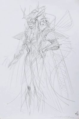 Lot 88 - Jean-Claude Mézières (1938-2022) La Diva, étude pour le film « Le… | Fauve Paris