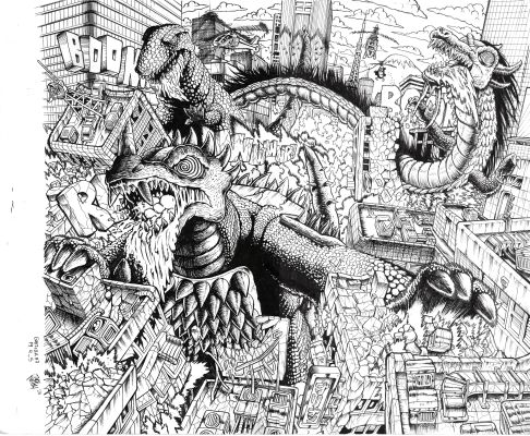 Jake Smith | Godzilla: War For Humanity - #3 Page 4-5 DPS | Kinetic Collectibles