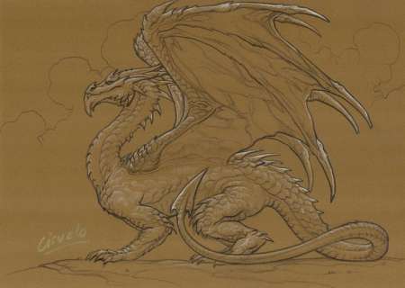 Cabral, Ciruelo - 1 Original drawing - Dragon D-381 a | Catawiki