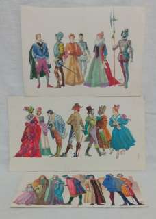 Tacconi, Ferdinando - 3 Original colour drawing - Costumi medievali | Catawiki