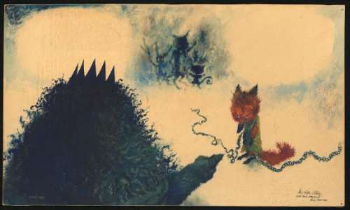 René Hausman - Illustration originale - Le Roman de Renart