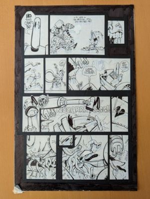 Scud The Disposable Assassin page from #8 -INK & PENCIL - Signed by Rob Schrab