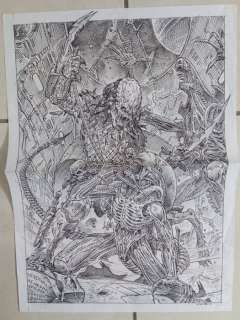 Comolo, Giorgio - 1 Original drawing - Aliens vs Predator | Catawiki