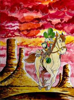 Julian Jordan - 1 Original colour drawing - Uncle Scrooge - "Back to West" | Catawiki