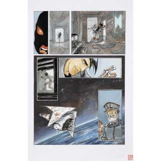 PELLÉ Serge (Né en 1969) " Orbital : T4 Ravages ". Planche originale 49 du quatrième tome et calque format 30 x 42 cm pour mise... | Tajan
