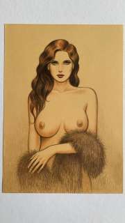 Paturaud, Laurent - 1 Colour pencil drawing - mata Hari - Flore - 2023 | Catawiki