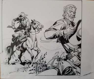Muzzi, Virgilio - 1 Original drawing - Tex Willer - Tex e Carson | Catawiki